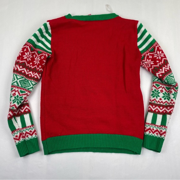 Too Cute To Be Naughty Christmas Sweater Youth S Or Women XS Ugly Sweater Party - Picture 5 of 7